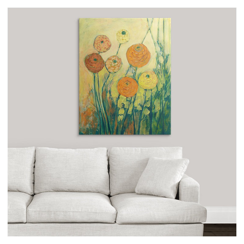 « soleil en fleur »-reproduction d’impression, H 24 po x l 18 po x 1,25 po, Toile