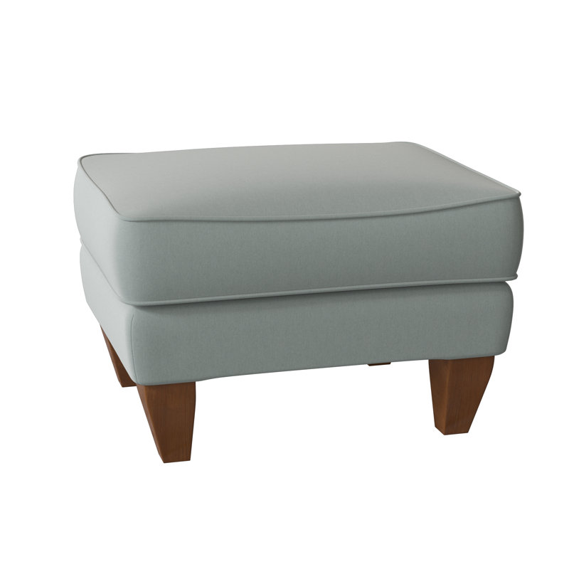 Artisan Upholstered Ottoman, Pecan, Peyton 21 Dove Performance Twill