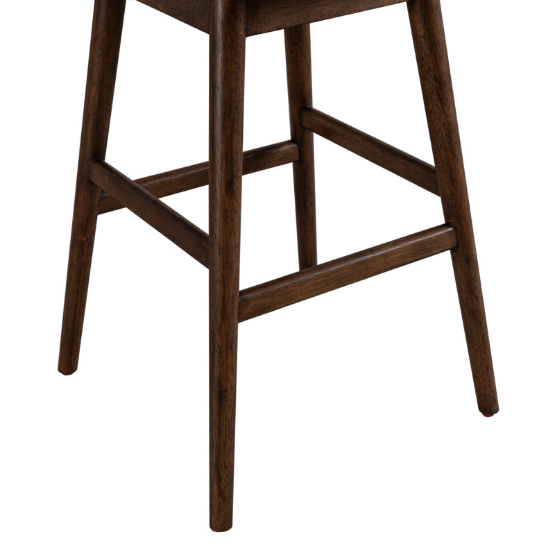 Cy Solid Wood Upholstered Counter Height Or Bar Height Swivel Barstool With Fabric Seat - Set Of 4, Brown