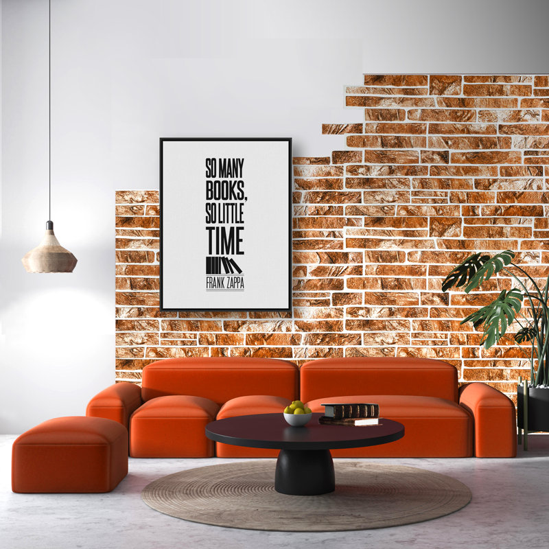 Panneau mural en vinyle l 38 po x l 19 po Falkirk 3D, Brun pâle