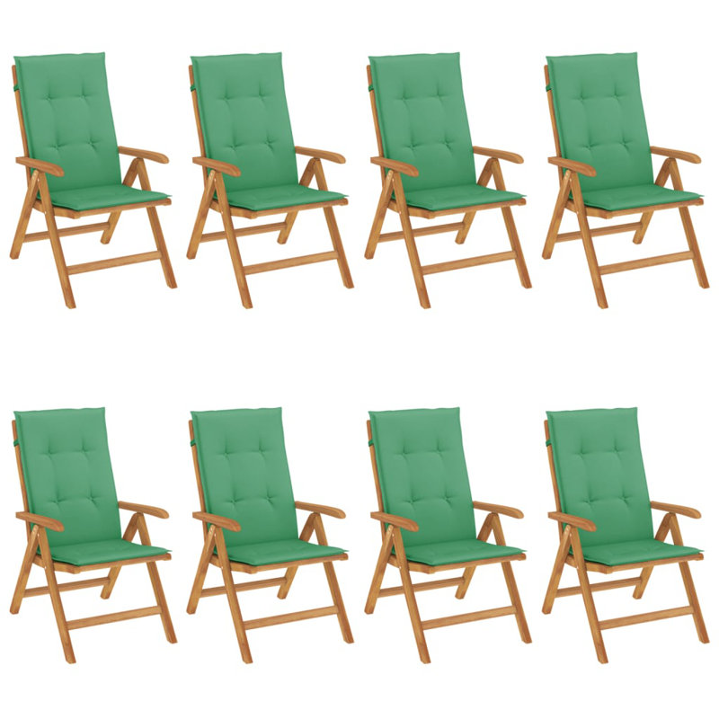 Chaise de patio pliante en teck, Vert