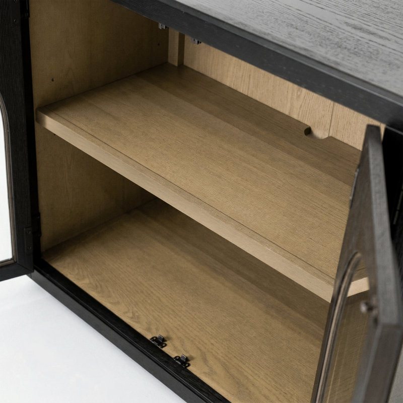 Desserte à 4 portes avec tablettes réglables Howardville, Black
