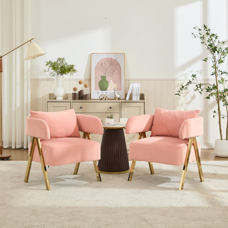 Chaises d'appoint Modern Barrel (ensemble de 2), Rose