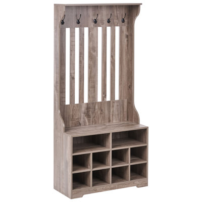80 cm W Hall Tree with Shoe Storage