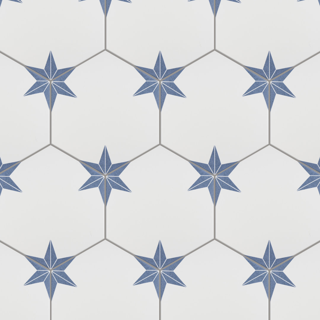 Stella Hex 9" x 10" Porcelain Pattern Wall & Floor Tile Merola Tile 