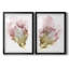 Fleur rose I - Estampe botanique vintage, encadrée sous verre, lot de 2, décoration murale pour salon et salle à manger-1258831888-1258831894