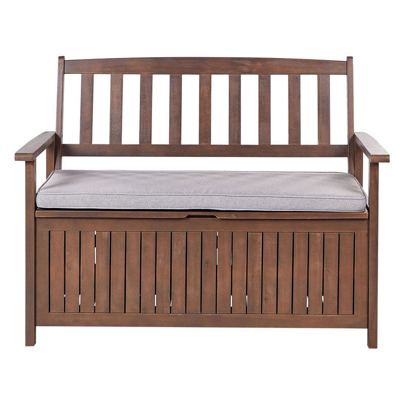 Esperance Solid Wood Acacia Outdoor Bench, Dark Brown, Grey