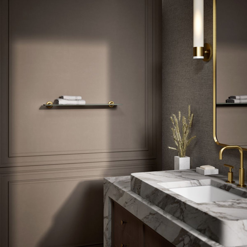 Purist® Recessed Wall SHelf, Matte Gold