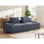 Canapé de 90 pouces de large à 4 places - mousse complète, velours côtelé gris, support ergonomique, sans assemblage pour l'assise du salon, confortable, hauteur 26,48 po-121117789