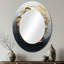 Miroir mural ovale blanc et doré-1912711269