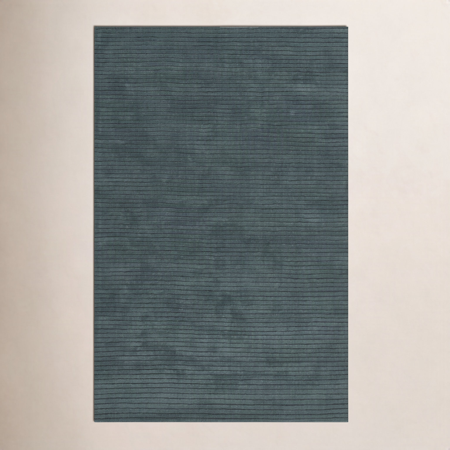 Guiness Blue Hand-Loomed Wool Rug, Rectangle 2' x 4'