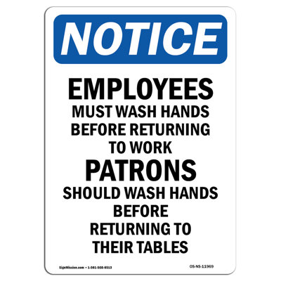 Employees Must Wash Hands Before Sign