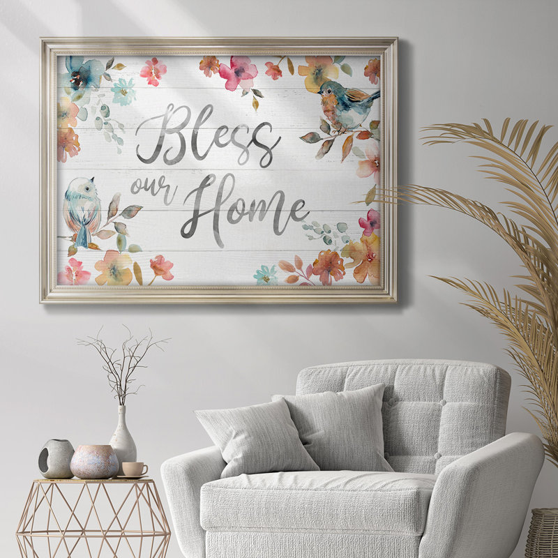 «Bless Our Home», reproduction sur toile encadrée, H 23 po x l 32 po x P 2,5 po