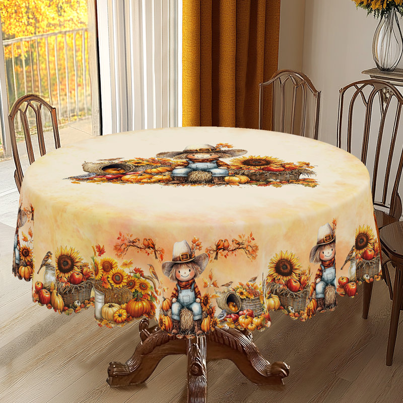 1 nappe en polyester de l'Action de grâce d'automne, écureuil, citrouille, motif à motif de hérisson, nappe rectangulaire d'automne et moisson d'automne, cadeau de l'Action de grâce, convient à l'automne, intérieur / extérieur, camping et pique-nique