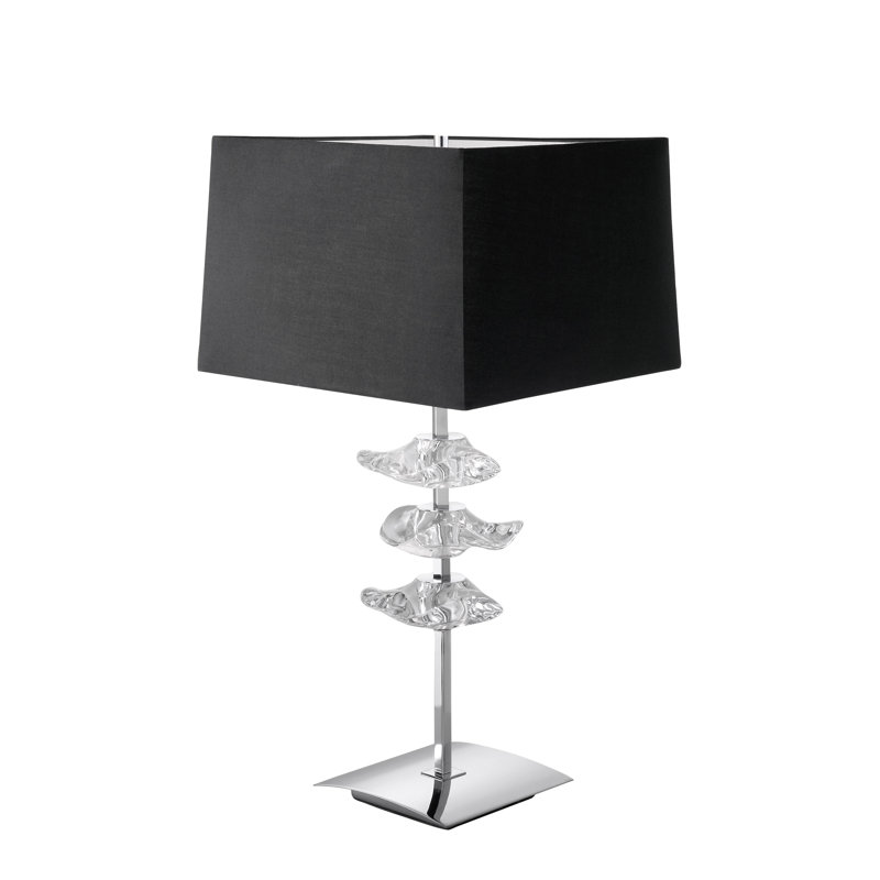 Metal Table Lamp, Silver/Black