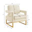 Fauteuil de loisir moderne rembourré en velours avec base en métal doré-133752252