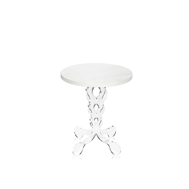 Mersin Pedestal Coffee Table, 42cm H x 36cm W x 36cm D, White