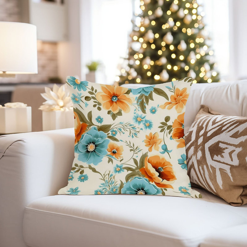 Floral Retro Flowers Pattern Cottage I, 20"H x 20"W