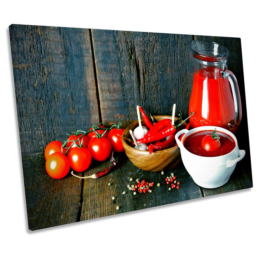 Kitchen Red Tomato Soup - Wrapped Canvas Art Prints