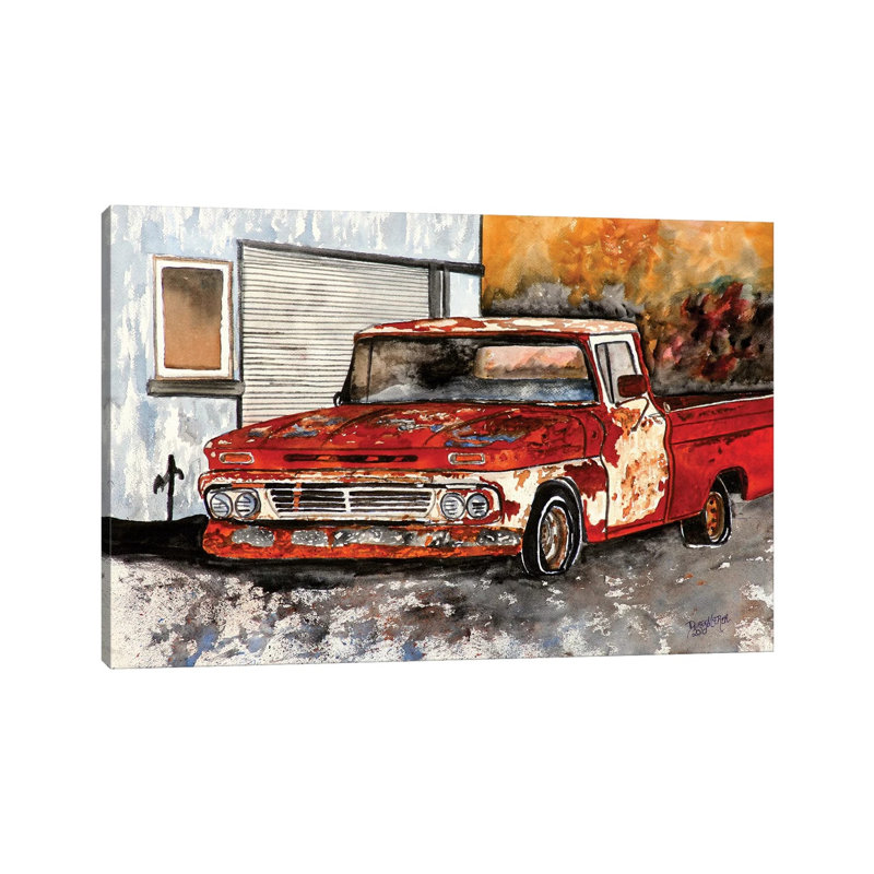 Old Chevy Truck 1 Piece Wrapped Canvas Painting, 20.32 cm H x 30.48 cm W
