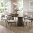 Ensemble de table de salle à manger extensible 7 pièces pour 6 personnes, table de cuisine ovale avec chaises rembourrées