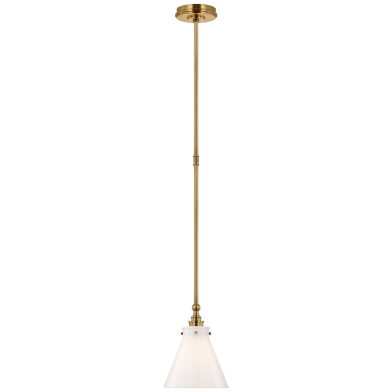 Parkington 1 - Light Pendant, Antique-Burnished Brass, White