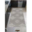 Tapis damassé en polyester tissé à la machine en gris / blanc-1899124860