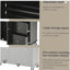 Avec plateau en bois fixe et roulette verrouillable, îlot de cuisine mobile de 52,7 po de largeur, armoire de rangement et barre à déjeuner pliable, étagère à épices, porte-serviettes et tiroir (noir)-96750836