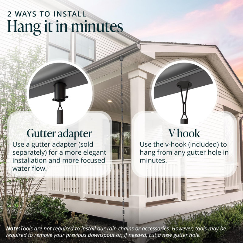 Chaîne de pluie 8,5 pi Premium Gutter