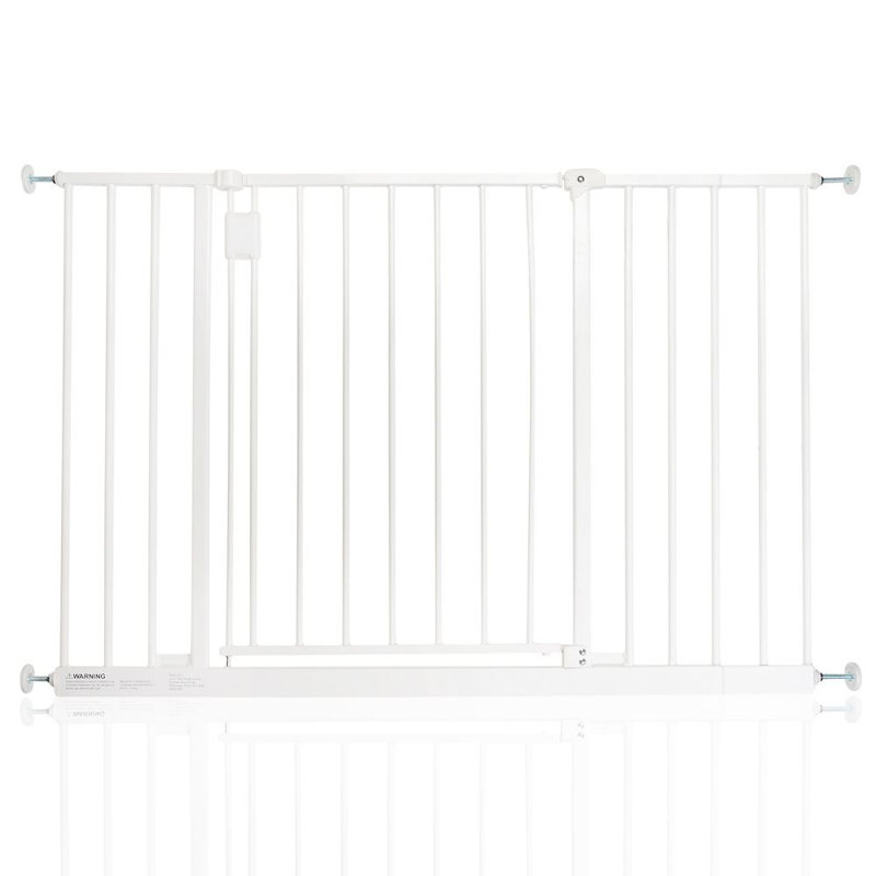 Atso Metal Pressure Mounted Pet Gate, 109-115 cm, White