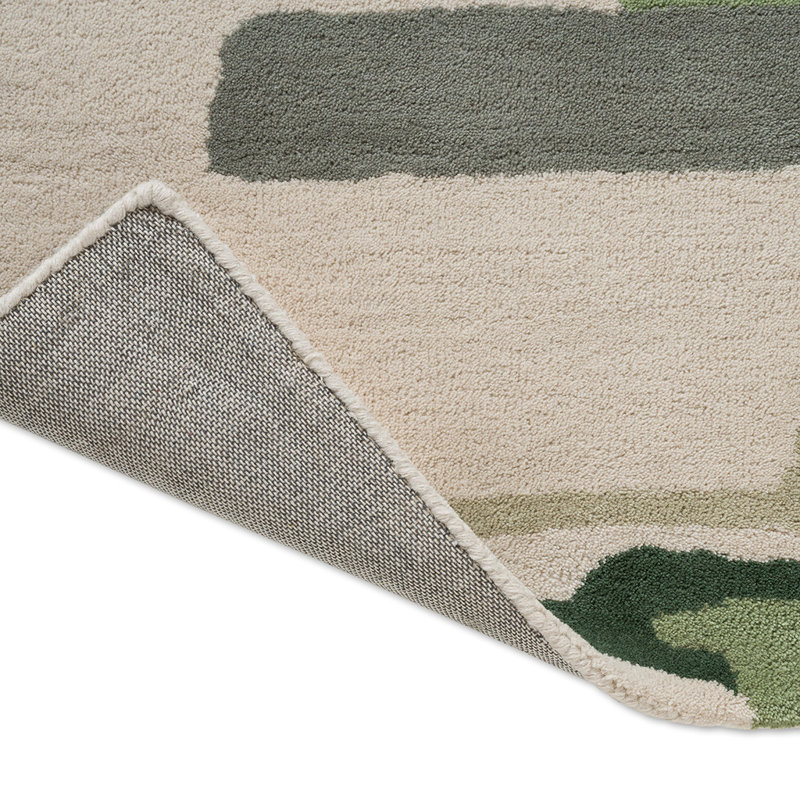 Zeal Handmade Wool Abstract Area Rug, Forest, Rectangle 4'7 x 6'7