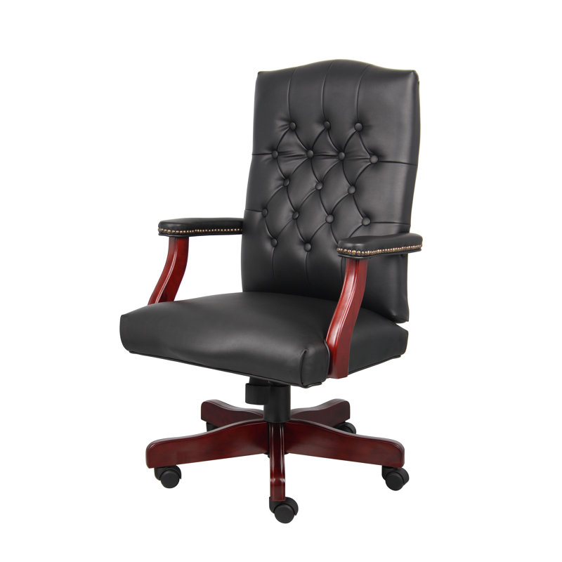 Vinyl Executive Chair, Black Caressoft