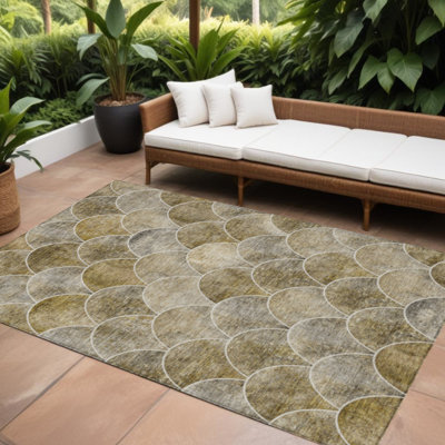 Tapis intérieur lavable abstrait 9 pi x 12 pi beige