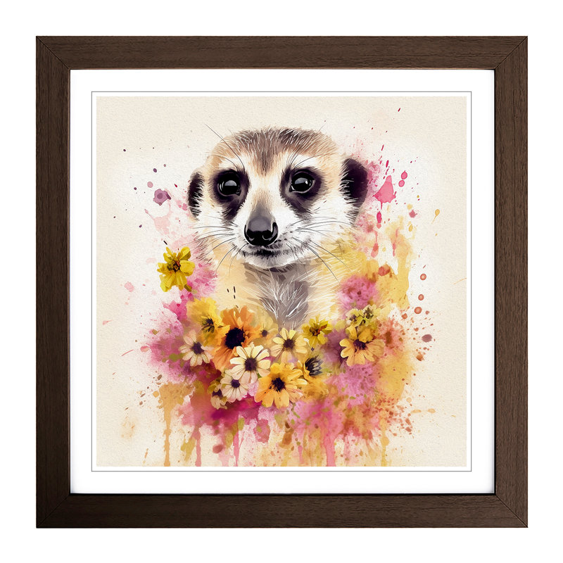Meerkat No.1 - Framed Print, Walnut