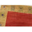 Tapis rouge / jaune en laine noué à la main de conception unique 4 pi 1 po x 4 pi 10 po