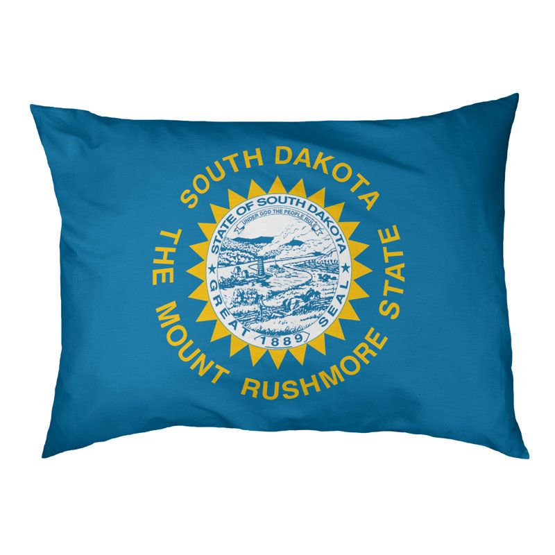 Coussin de concepteur south dakota flag Burien, L 32,5 po x l 42,5 po, Noir
