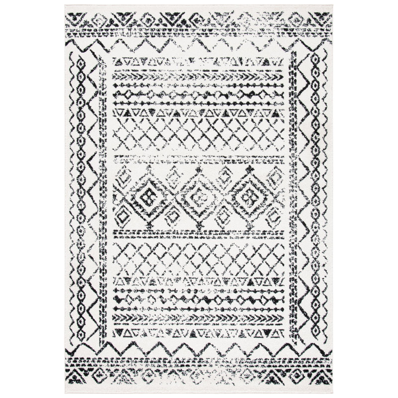 Tapis noir / ivoire Sturdevant Southwestern, Rectangle 2 pi x 5 pi