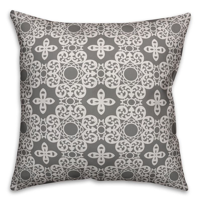 Dusty Grey Telescope Pattern 18x18 Throw Pillow