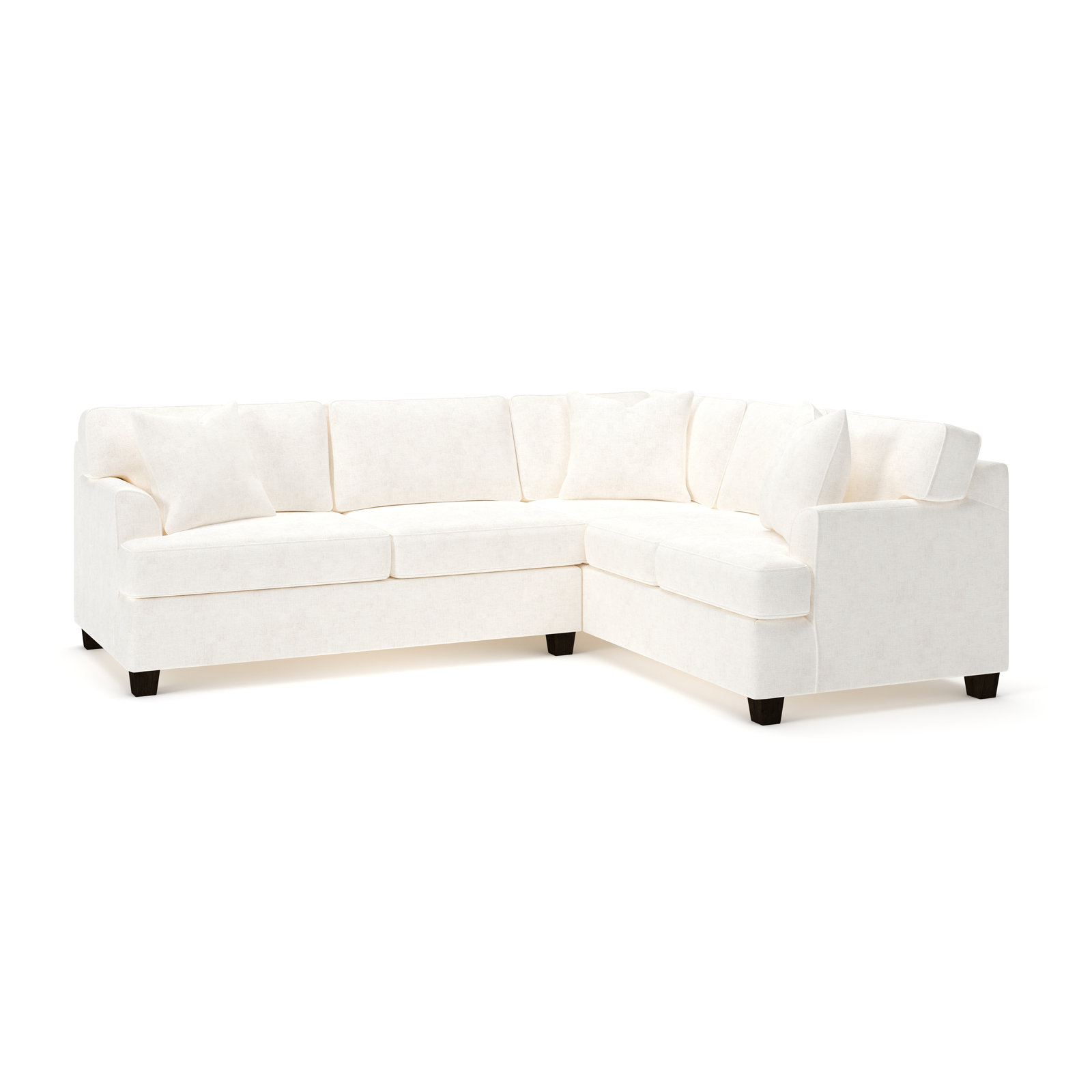 Conradina Upholstered L-Sectional, Bevin Natural Linen Blend, Right Hand Facing
