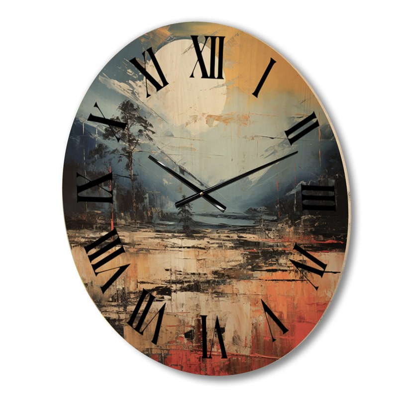 Horloge murale en bois massif Minke, Moyenne