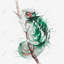 Aquarelle caméléon - Toile exotique verte pour la décoration intérieure