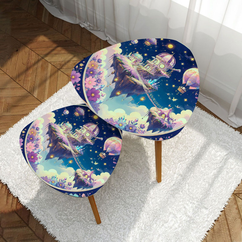 Ensemble de 2 tables basses gigognes Triangle