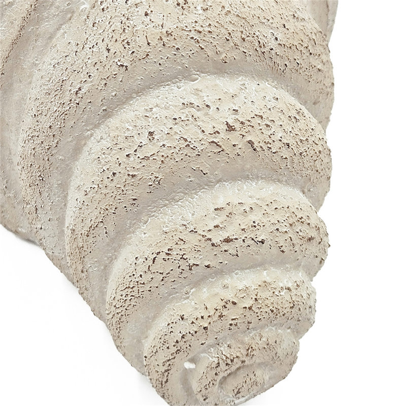 11.5X7x7" Sand And Cement Nautilus Shell Planter With Textured Beige Finish