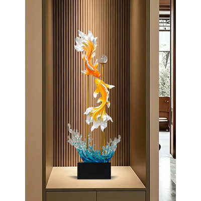Ornement luxueux en résine Lucky Koi