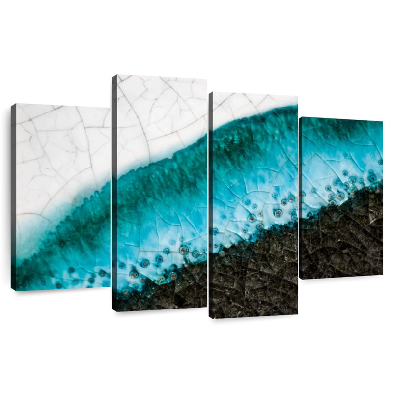Abstract Raku Fundo, H 27 po x l 43 po