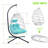 Patio Swing Egg Chair - Blue, Construction, Relaxing Outdoor Indoor Swinging Hanging Soft Pillow Included, Comfortable Time-1358616443