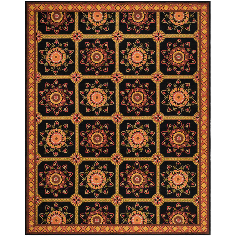 Michiko Hand Hooked Performance Geometric Rug, Rectangle 8' x 10'