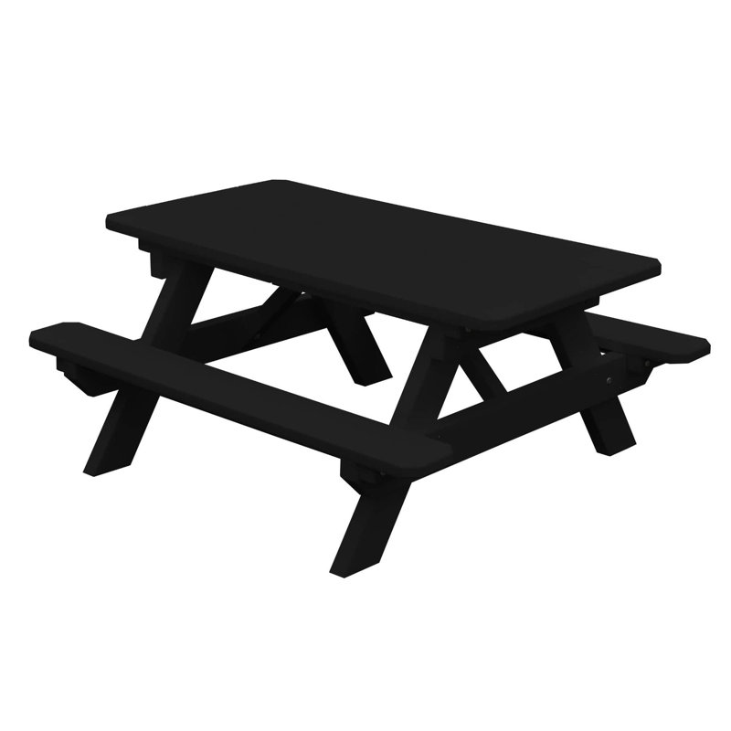 Table pour enfant Keystone Amish Co., en composite de poly, 8 pieds, noir, Noir