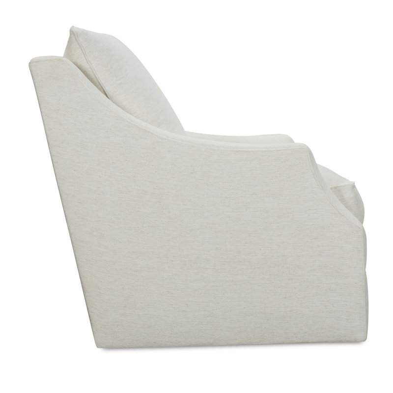 Kara Swivel Armchair, Nomad Eggshell Crypton® Chenille, Polyester Blend, 38"H x 37"W x 29"D
