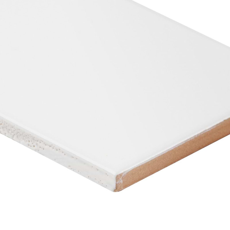 Bullnose en céramique polie blanc de base 4 x 12 (4 pouces)